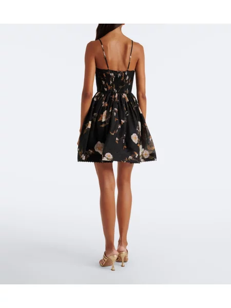 Rochie Zimmermann de in cu model floral negru