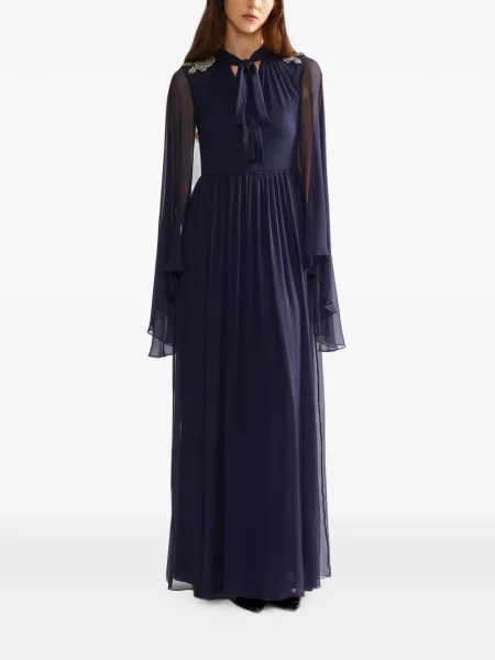 Rochie maxi Erdem de mătase albastru
