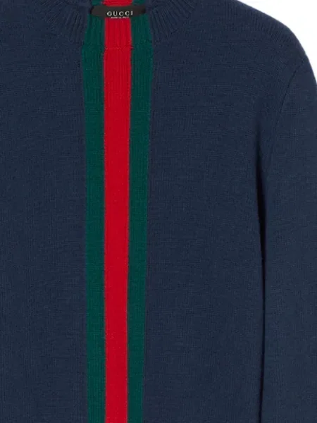 Пуловер Gucci с кръгло деколте синьо