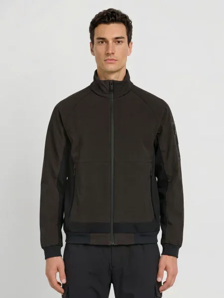 Boss Bunda Cord Fleece Z Kombinace Materiálů černá