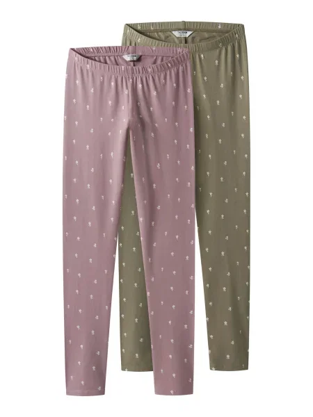 TWO SOON Leggings verde / lila alb