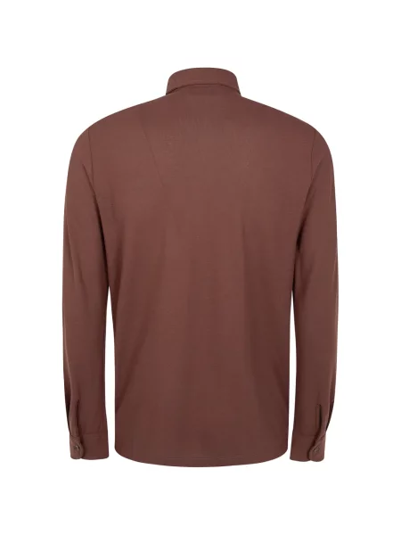 Lung tricou polo Zanone maro