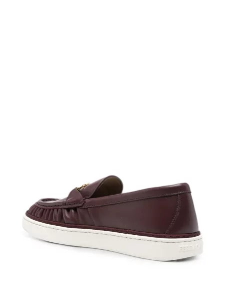 Pantofi loafer Ferragamo cu volane maro