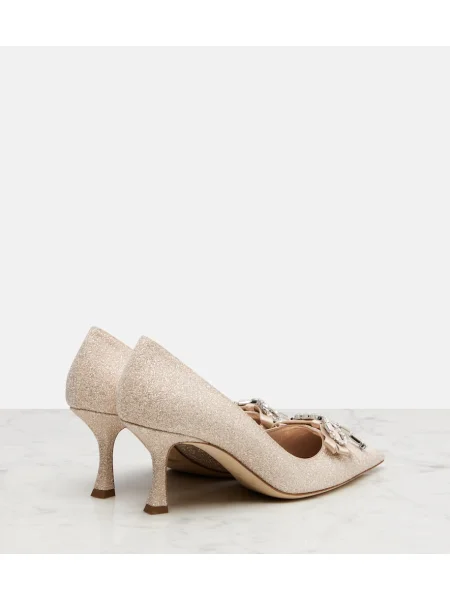 Pantofi cu toc Jimmy Choo de cristal auriu