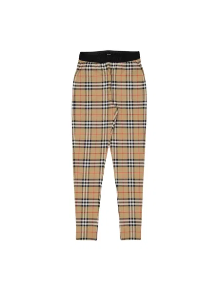 Skinny spodnie Burberry w kratkę retro brązowe