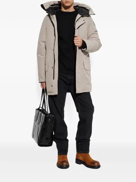 Geacă cu puf Canada Goose cu glugă gri