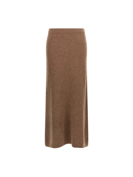 Spódnica midi Max Mara z kaszmiru brązowa
