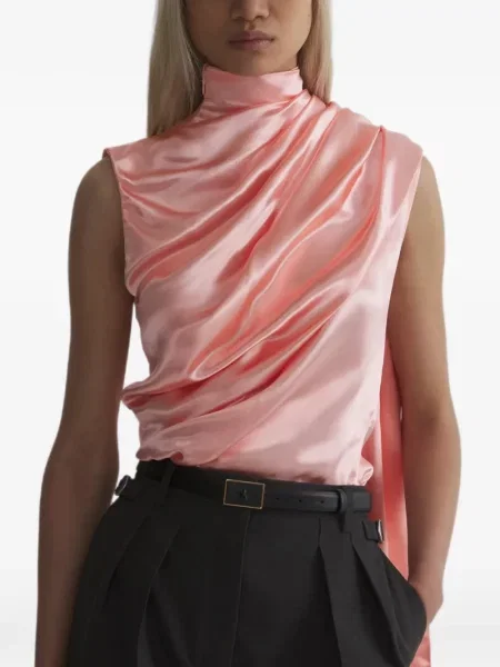 Top Mugler fără mâneci roz