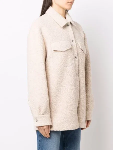 Ursuleț de pluș lung geacă Off-white alb