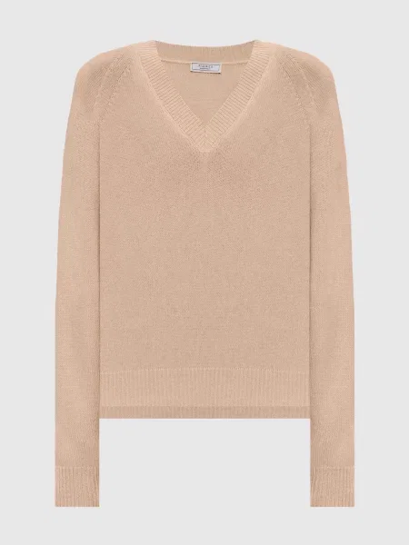 Пуловер з вовни кашеміру та шовку Peserico бежевий