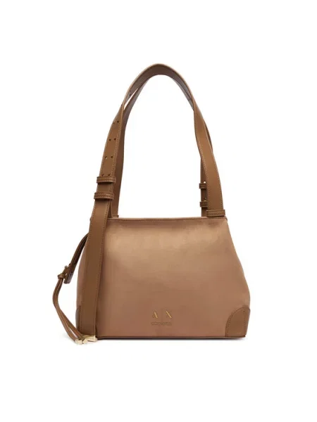 Armani Exchange kabelka typu shopper dámska z imitácie semišu béžová