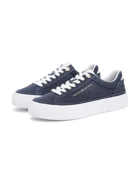 Tommy Hilfiger Teniși Th Foxing Platform Washed Canvas albastru
