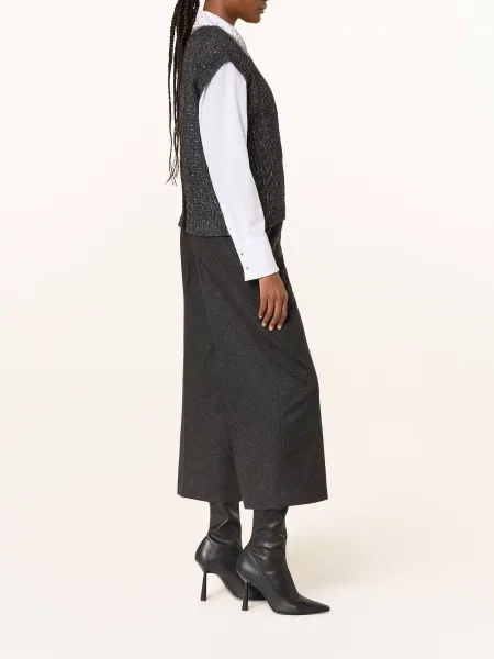 Max Mara Studio Spodnie Marlena Marengo Z Flaneli grau