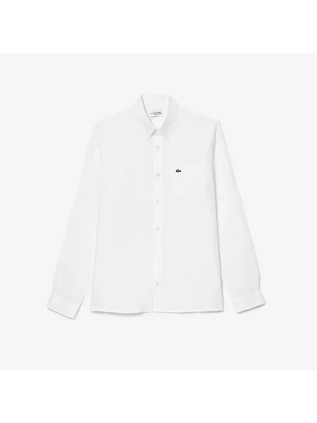Lacoste Lniana Koszula Lacoste biała