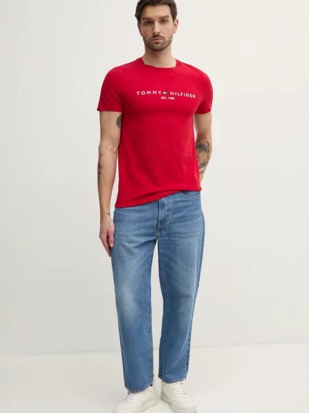 Majica Tommy Hilfiger Jeans rdeča