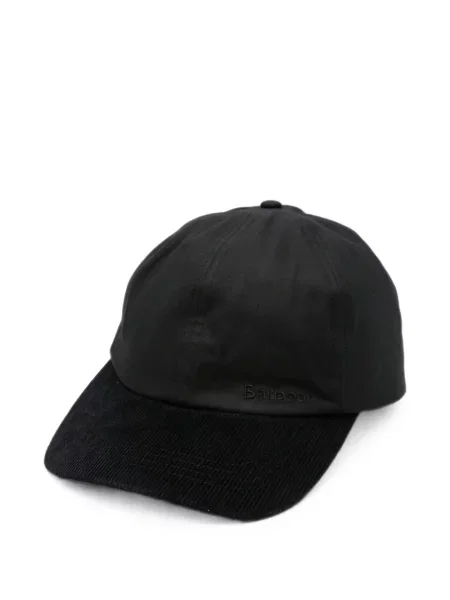 Șapcă Barbour cu broderie de catifea cord negru
