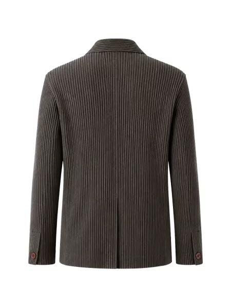 Μπουφάν Homme Plissé Issey Miyake με πέτο καφέ