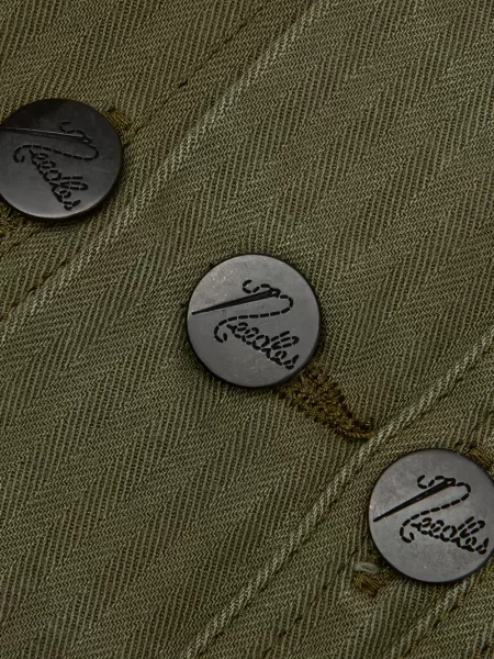 Geacă Needles cu model herringbone verde