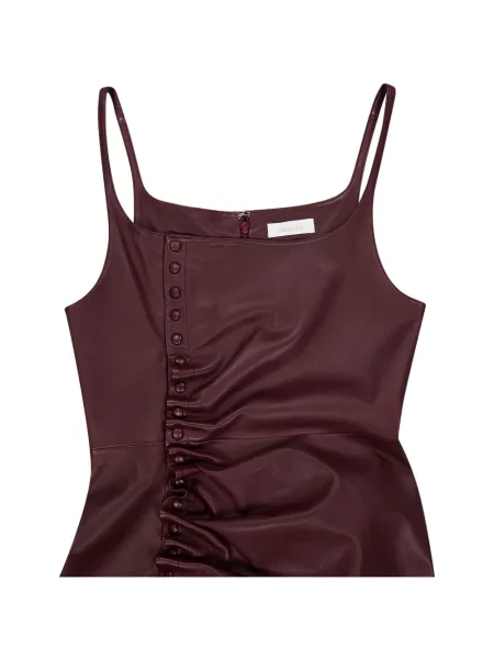 Rochie Rabanne cu volane asimetrică de costum roșu
