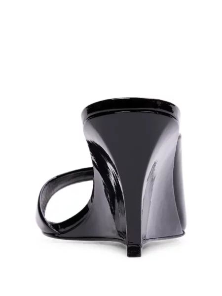Szarvasbőr éksarkú mules Black Suede Studio fekete