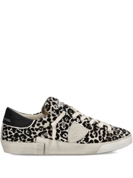 Sneakerși Philippe Model Paris cu imagine cu model leopard negru