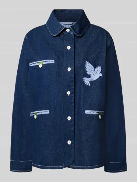 Kurtka o kroju relaxed fit w stylu denim Model Edda' Lollys Laundry granatowa