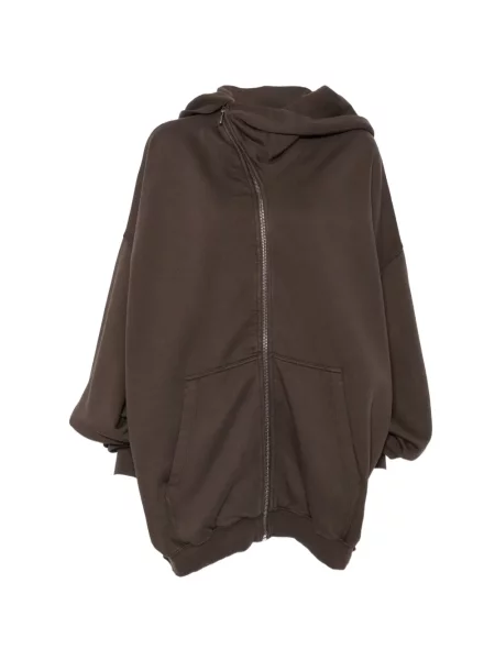 Hanorac cu glugă Rick Owens Drkshdw asimetric maro