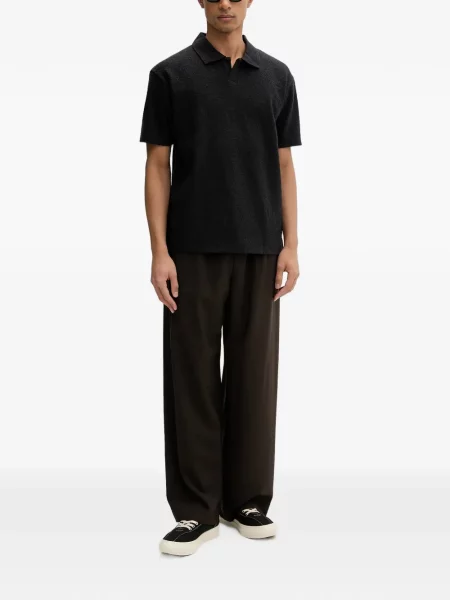 Gulerat bouclé tricou polo Marc O'polo negru