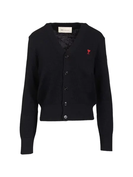 Cardigan Ami Paris cu decolteu în V albastru