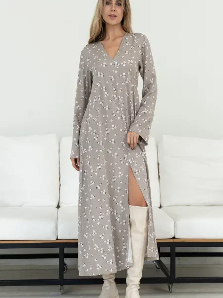 Сукня максі RiMari текстиль бежевий