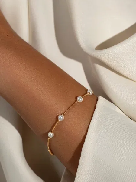 Позолочений браслет Lilou Pearls