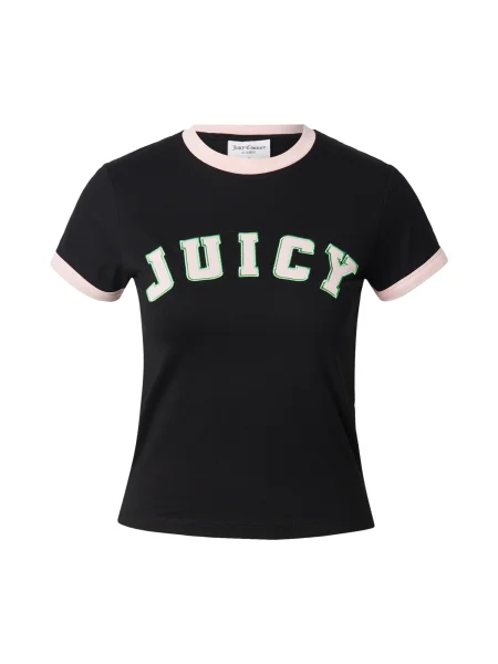 Juicy Couture Tricou Collegiate Ringer negru