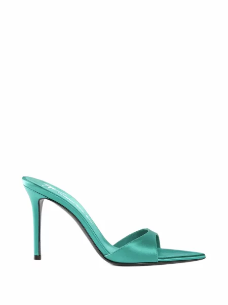 Papuci tip mules Giuseppe Zanotti cu bretele verde