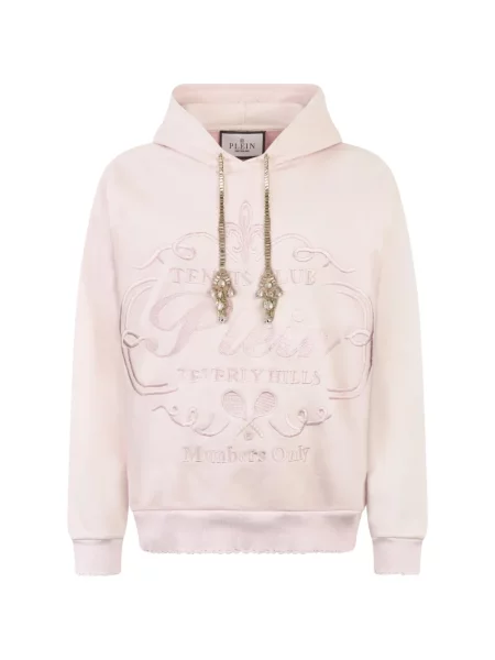 Hanorac cu glugă Philipp Plein cu autograf roz