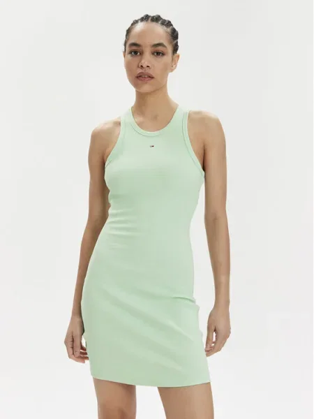 Tommy Jeans Rochie de vară Essential verde