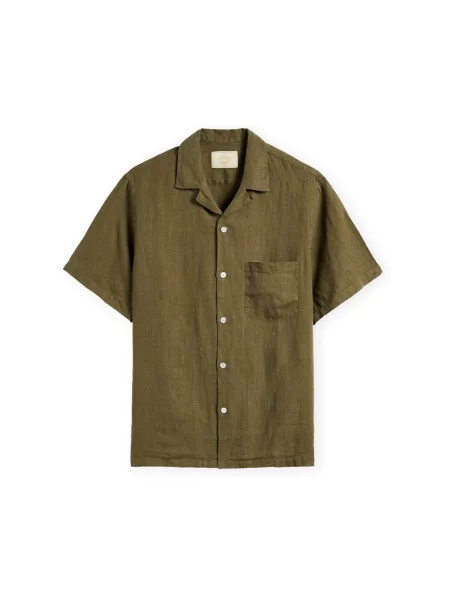 Gulerat cămașă Portuguese Flannel de in verde