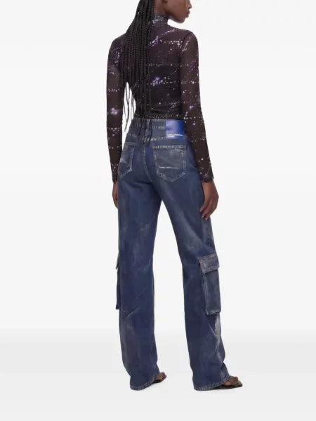 Παντελόνι cargo Karl Lagerfeld Jeans μπλε