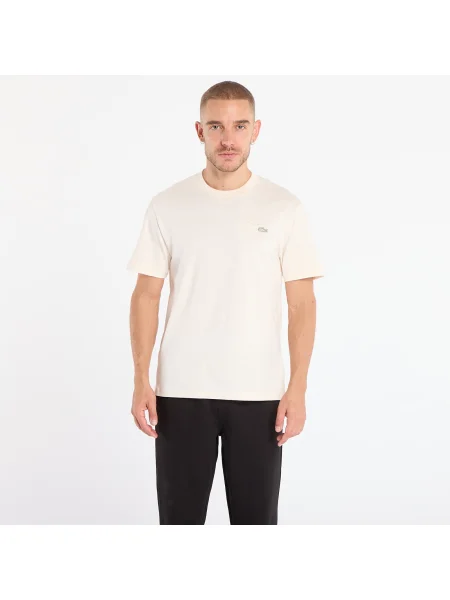 Тениска Lacoste с изчистен дизайн бежово