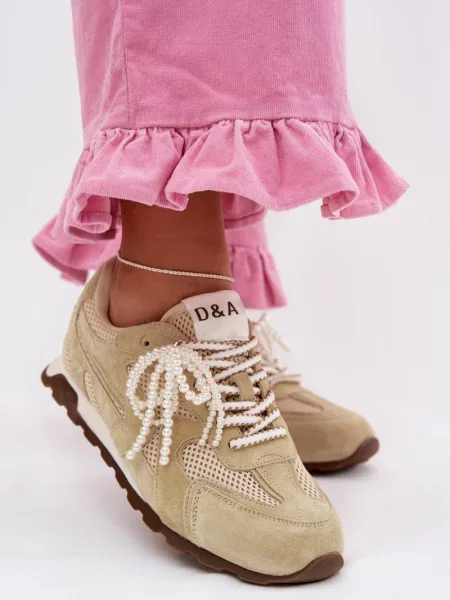 Semišové tenisky D&a bílé