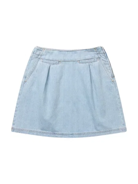 MUNTHE spódnica jeansowa UPALA mini prosta niebieski