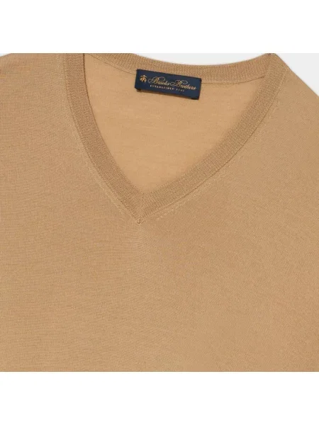 Sweter Brooks Brothers wełniany brązowy