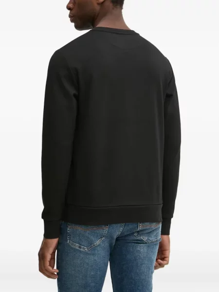 Hanorac crewneck Hackett cu broderie negru