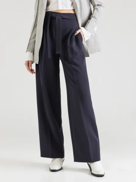 BOSS Pantaloni cu dungă Tapiana bleumarin negru
