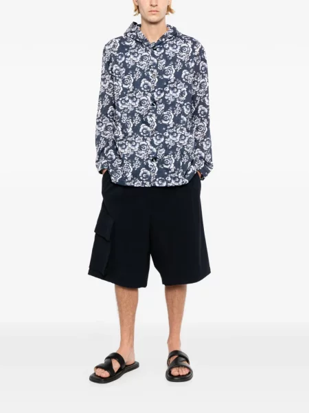 Cămașă Kiton cu model floral cu imagine albastru