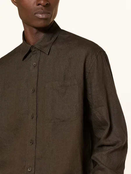 Lněná Košile Dino Comfort Fit khaki
