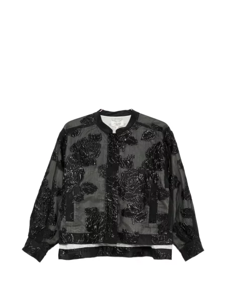 Geacă Psophia cu model floral negru