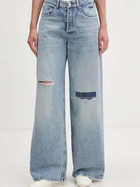 Tommy Jeans blugi loose pentru femei albastru