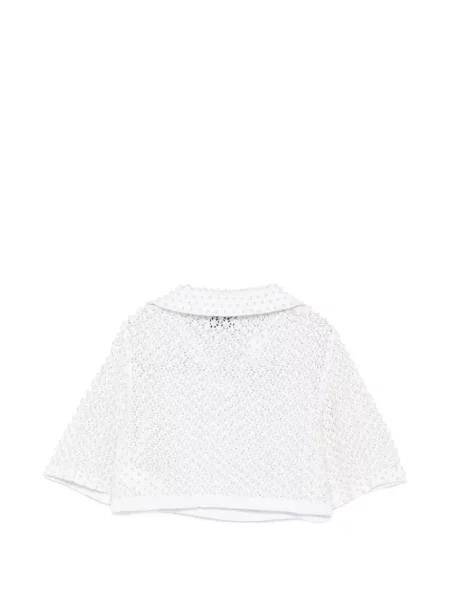 Top Giuseppe Di Morabito cu perle tricotate alb