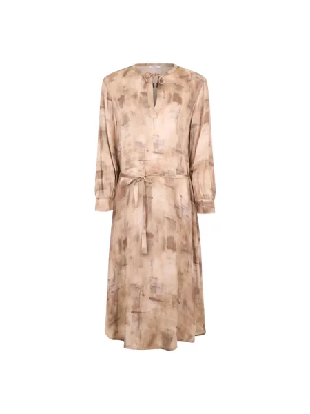 Sukienka midi Peserico do kolan beżowa