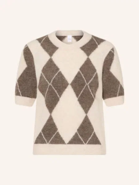 Y.A.S. Dzianinowa Koszulka beige biała